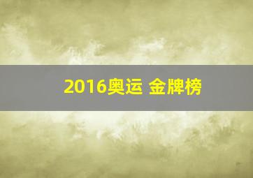 2016奥运 金牌榜